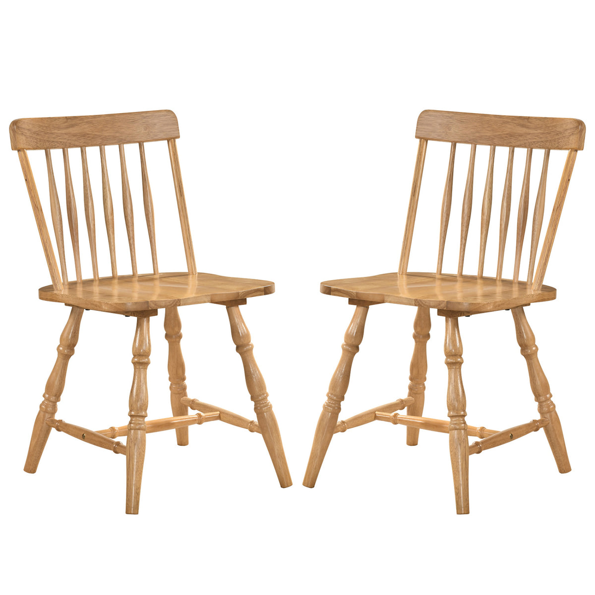 Windsor Dining Chairs Set of 2 with Curved Spindle Back