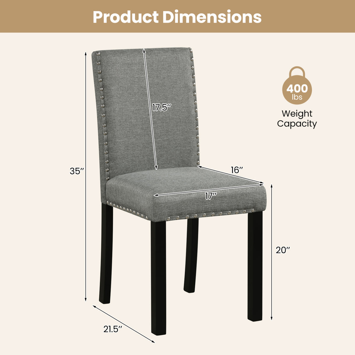 Wooden Dining Chairs Set of 2/4 with Bent Wood Legs
