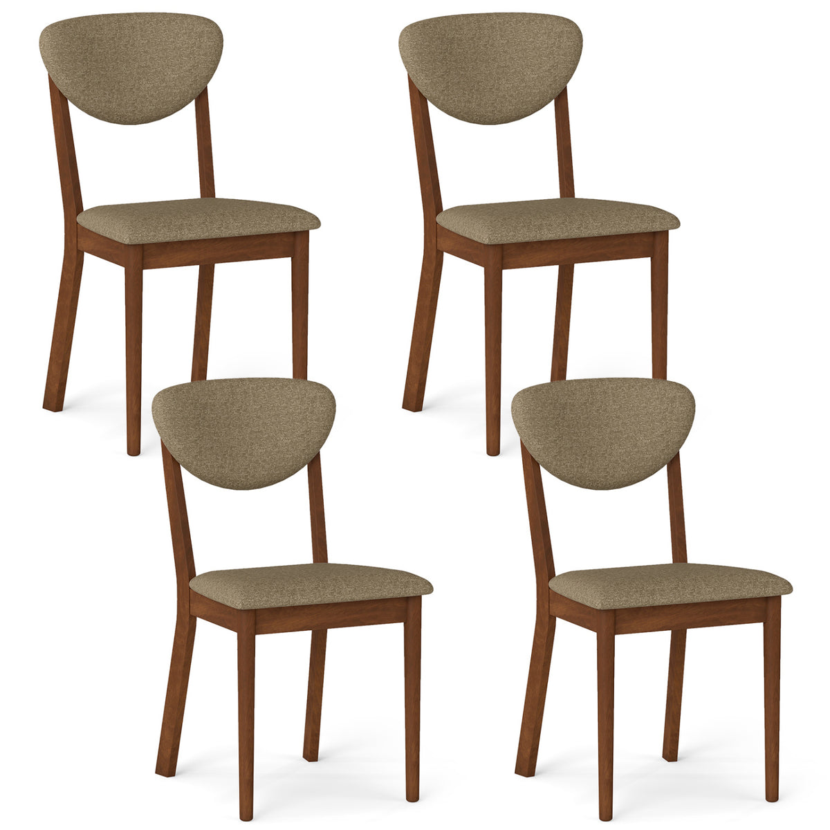 Wooden Dining Chairs Set of 4 with Padded Seat Back for Dining Room