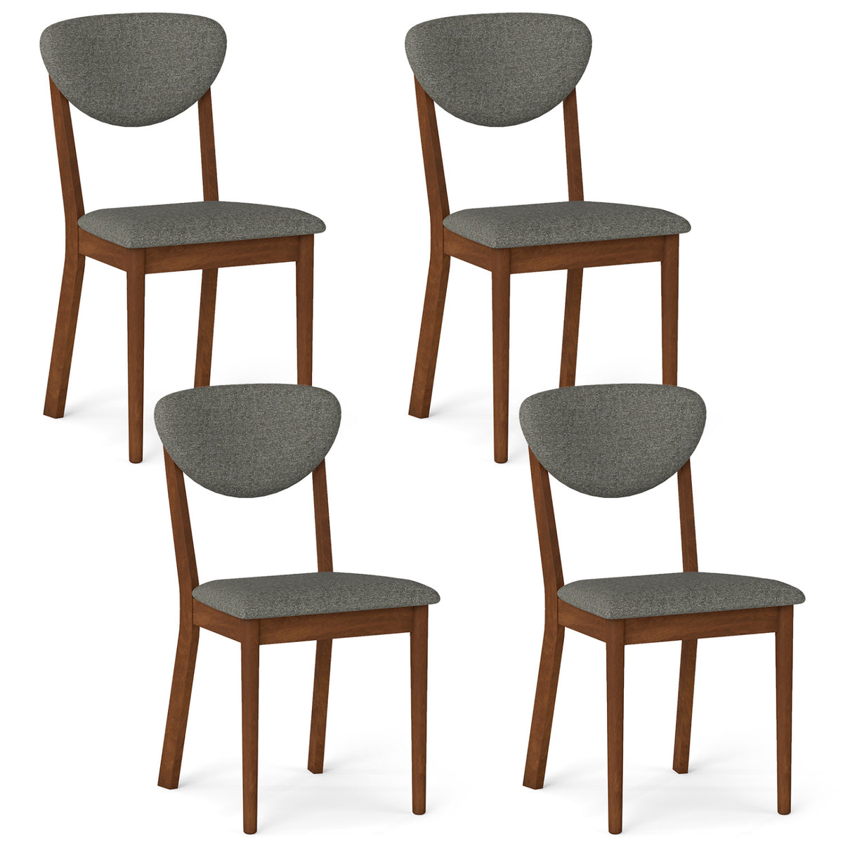 Wooden Dining Chairs Set of 4 with Padded Seat Back for Dining Room