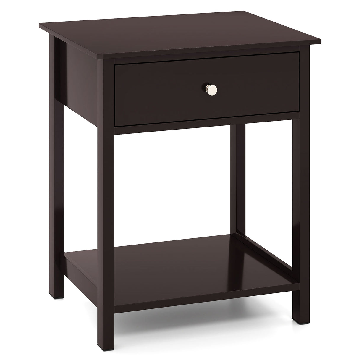 Wooden Storage Shelf with Drawer for Bedroom and Living Room