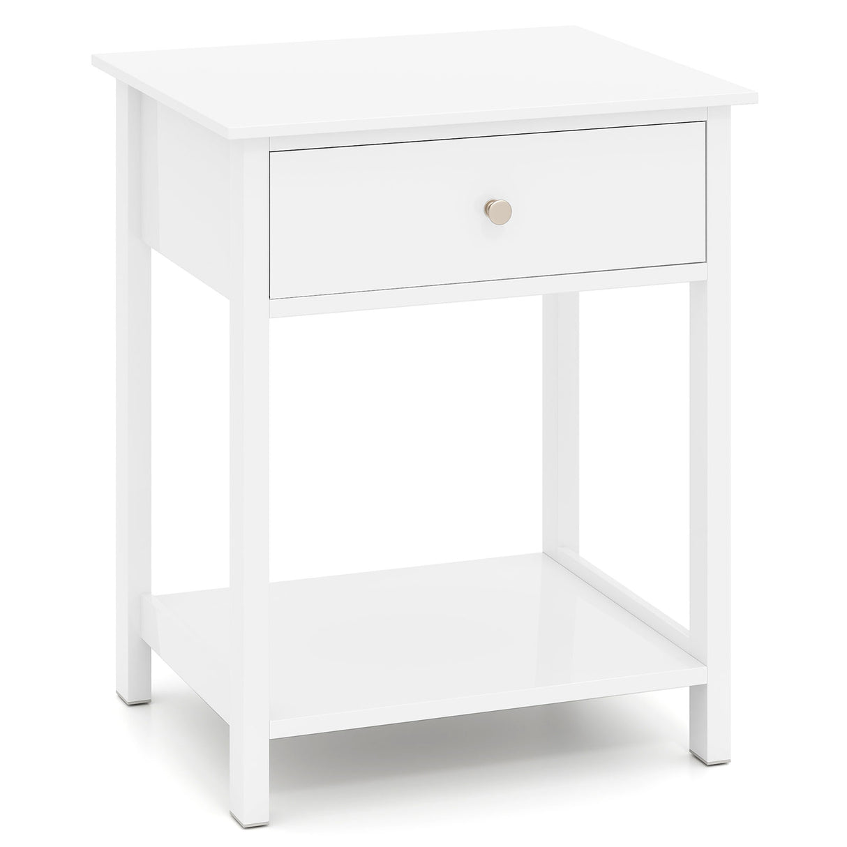 Wooden Storage Shelf with Drawer for Bedroom and Living Room