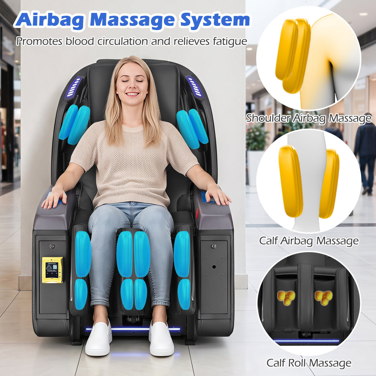 Zero Gravity SL Track Shared Commercial Vending Massage Chair with Nayax Payment System-Black