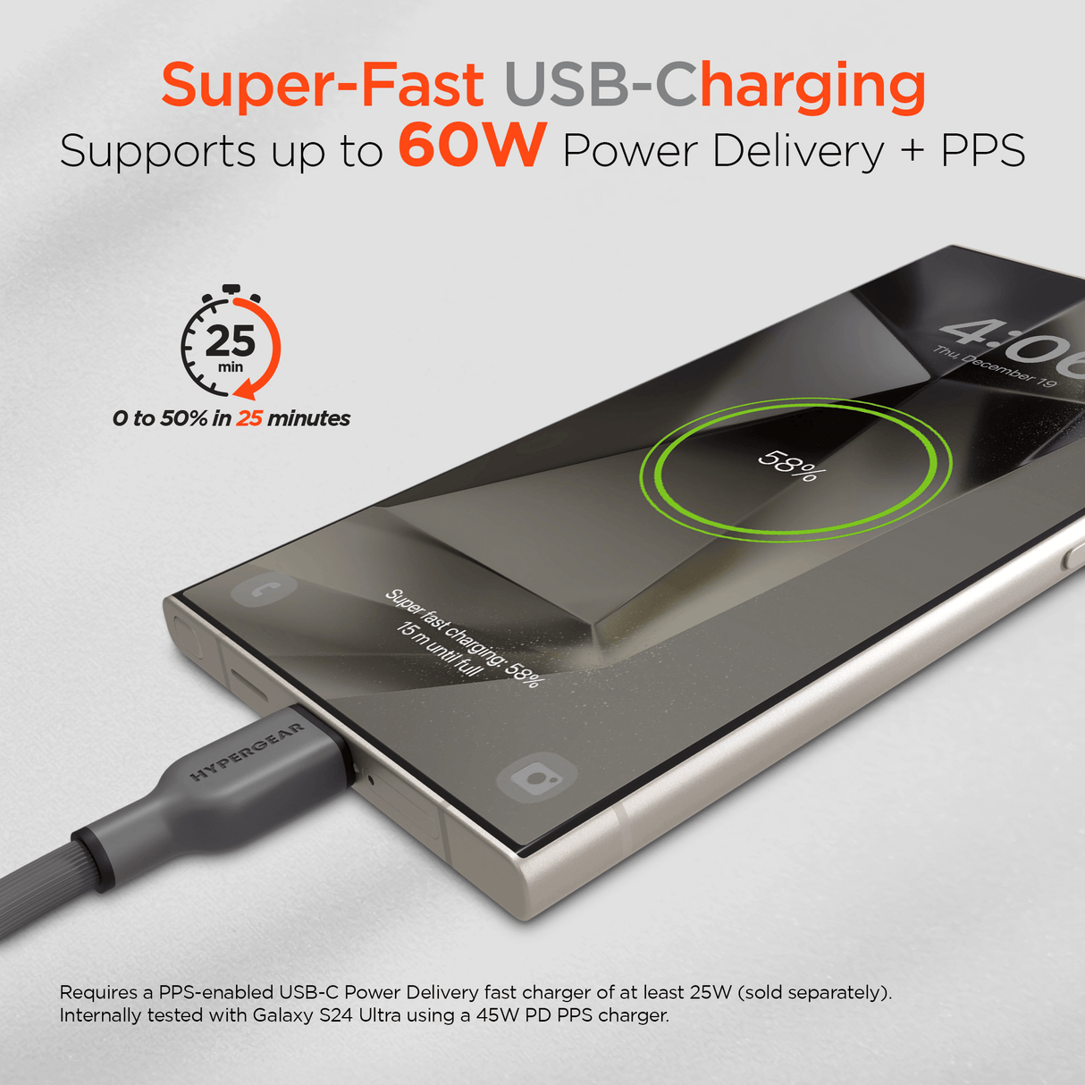 HyperGear Flexi PRO USB-C to USB-C Cable 4ft