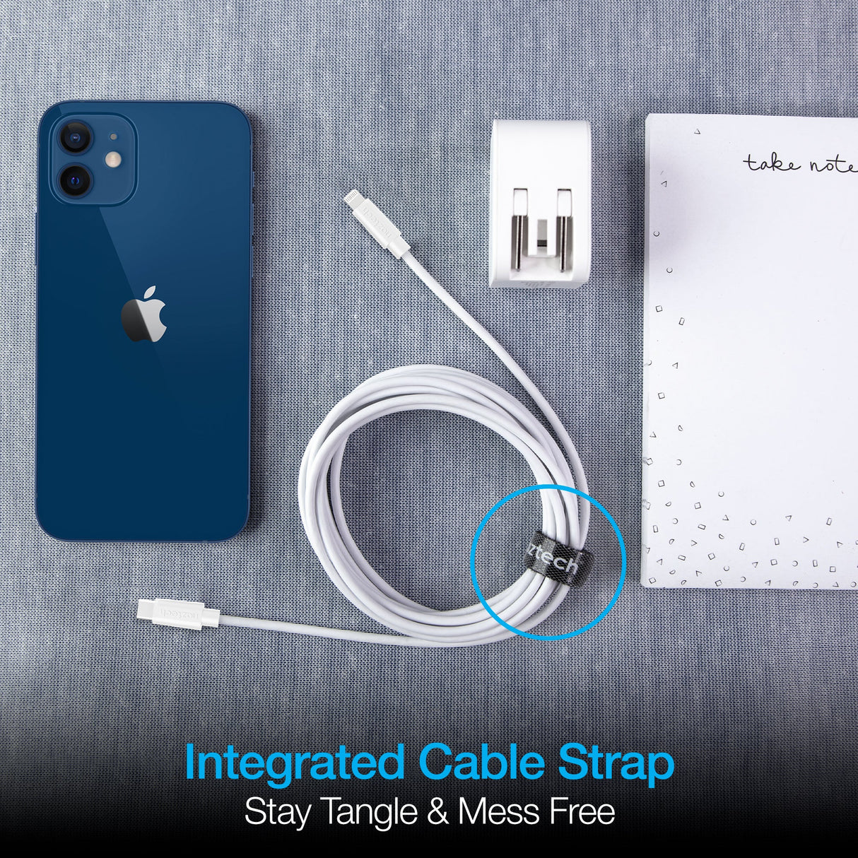 Naztech Fast Charge USB-C to MFi Lightning Cable 12ft