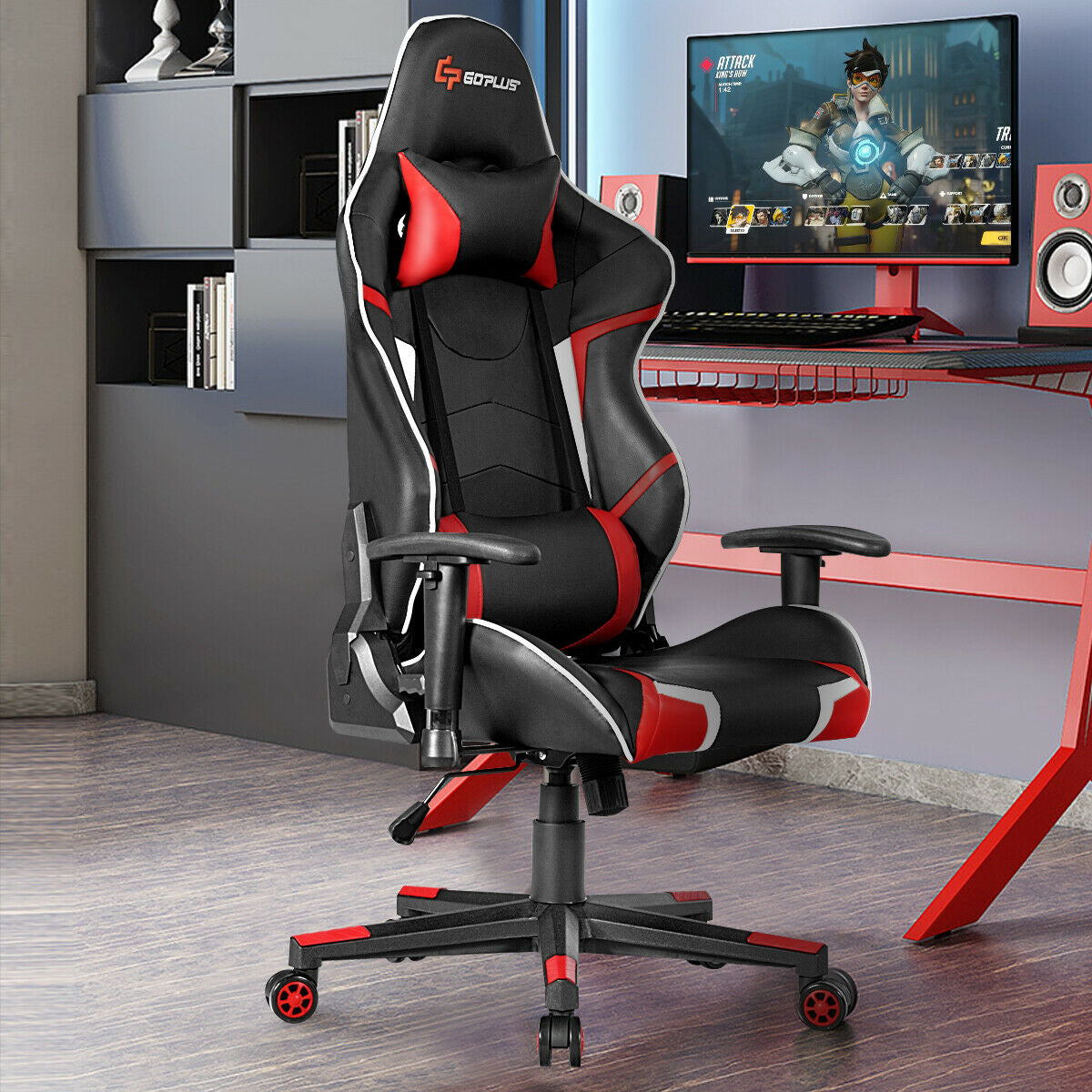 Lumbar Support Massage Gaming Reclining Racing Chair