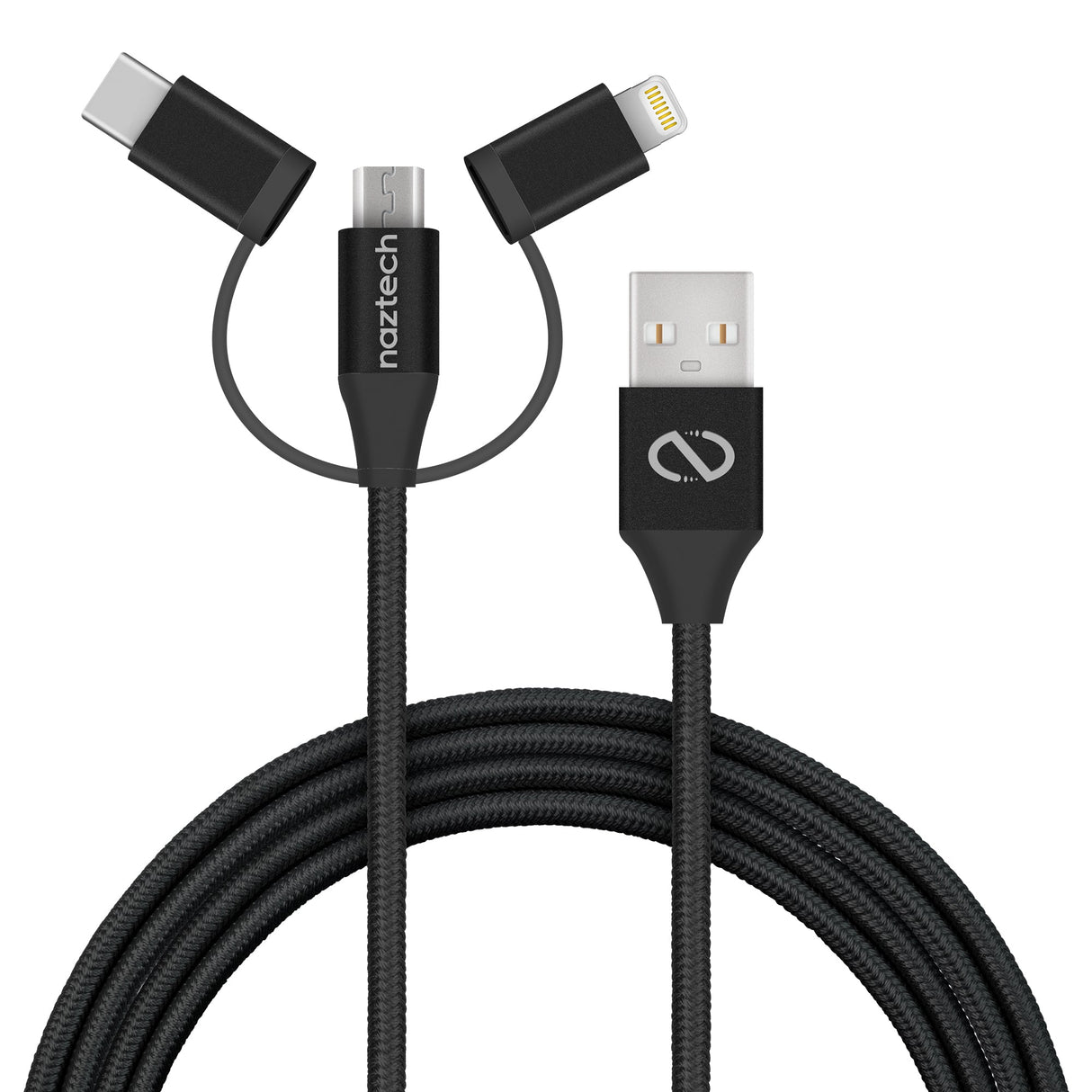 Naztech 3X1 Micro Lightning & USB-C Charge & Sync 6ft Cable