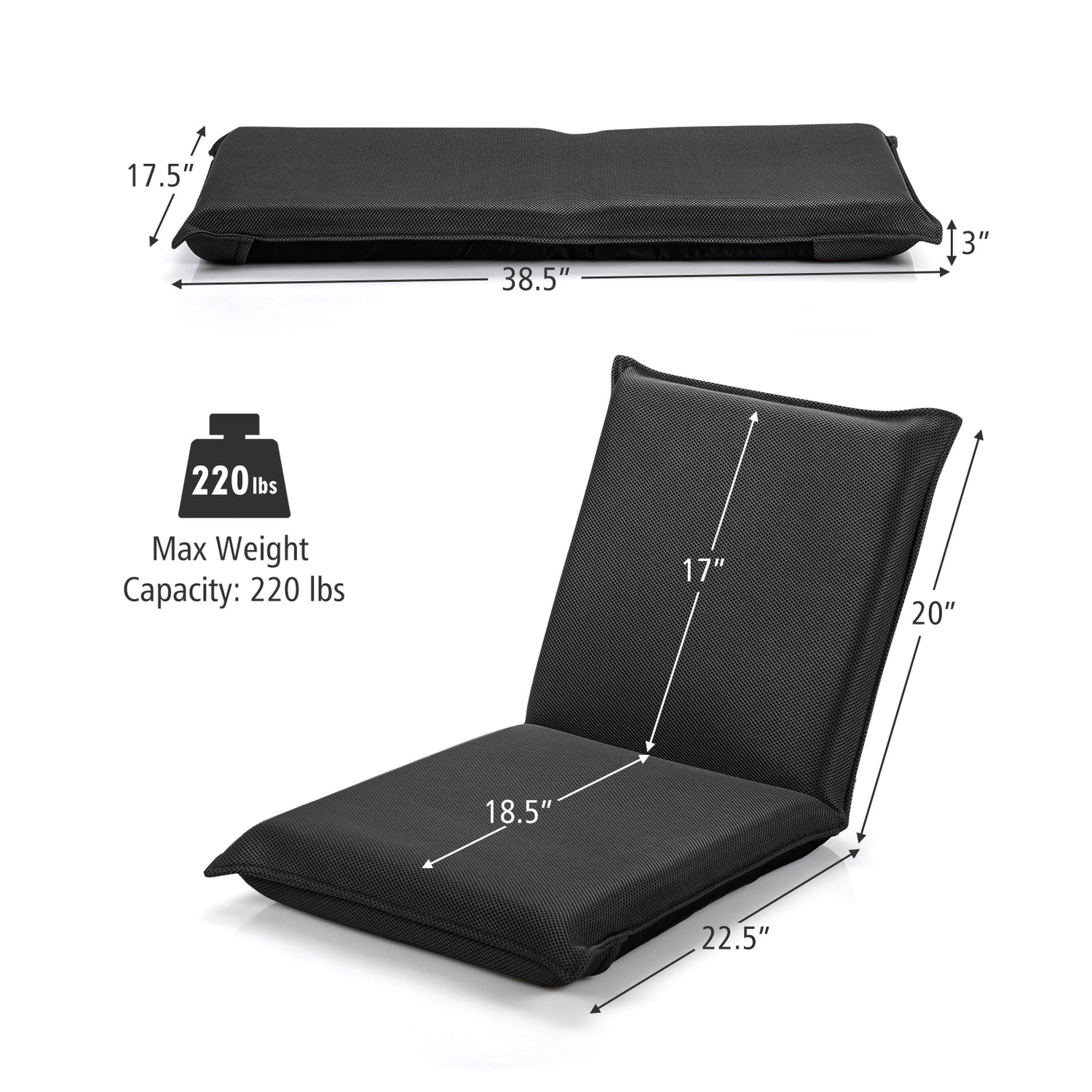 Adjustable 6 Positions Folding Lazy Man Sofa Chair Floor Chair