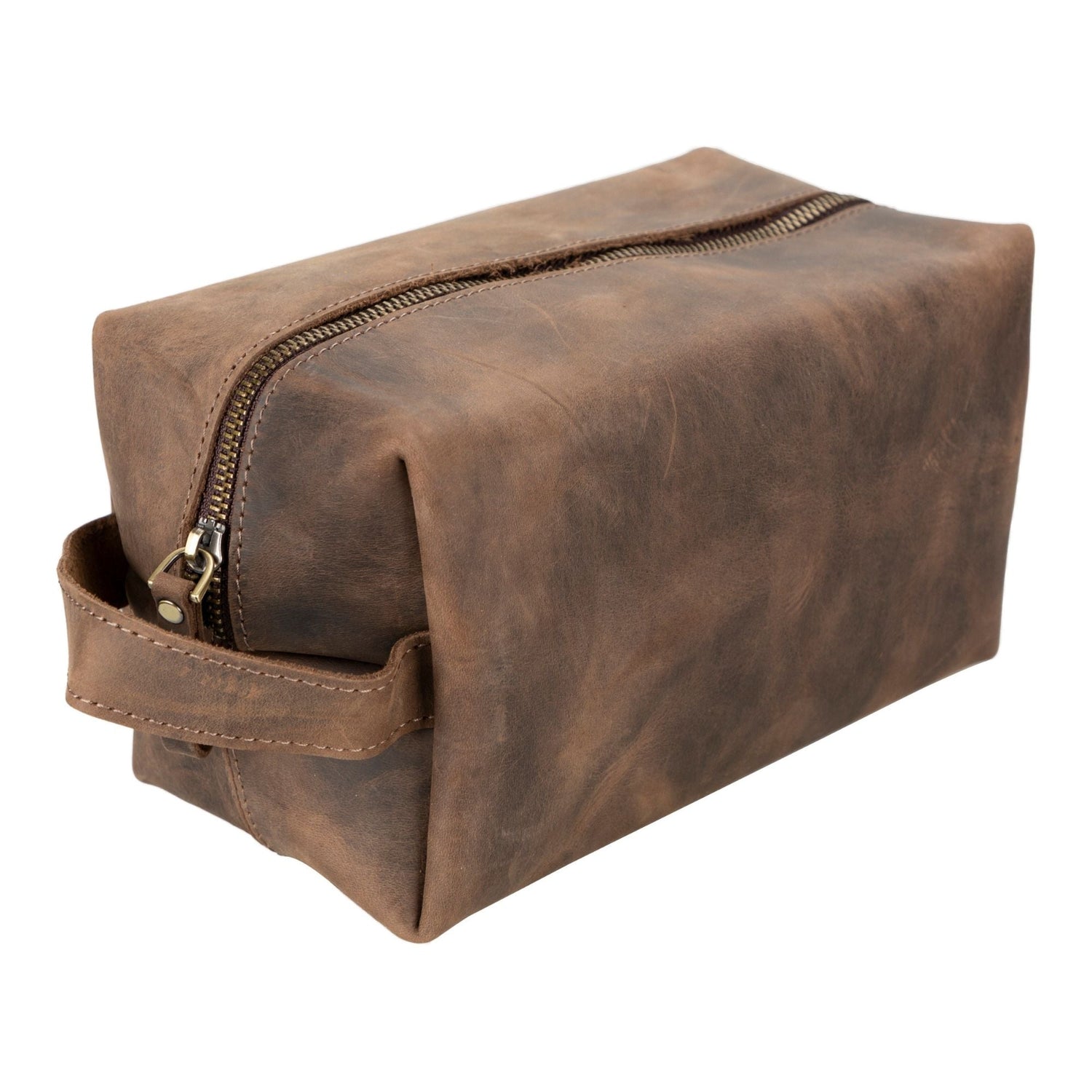 Oswego Men's Leather Dopp Kit & Small Travel Handbag