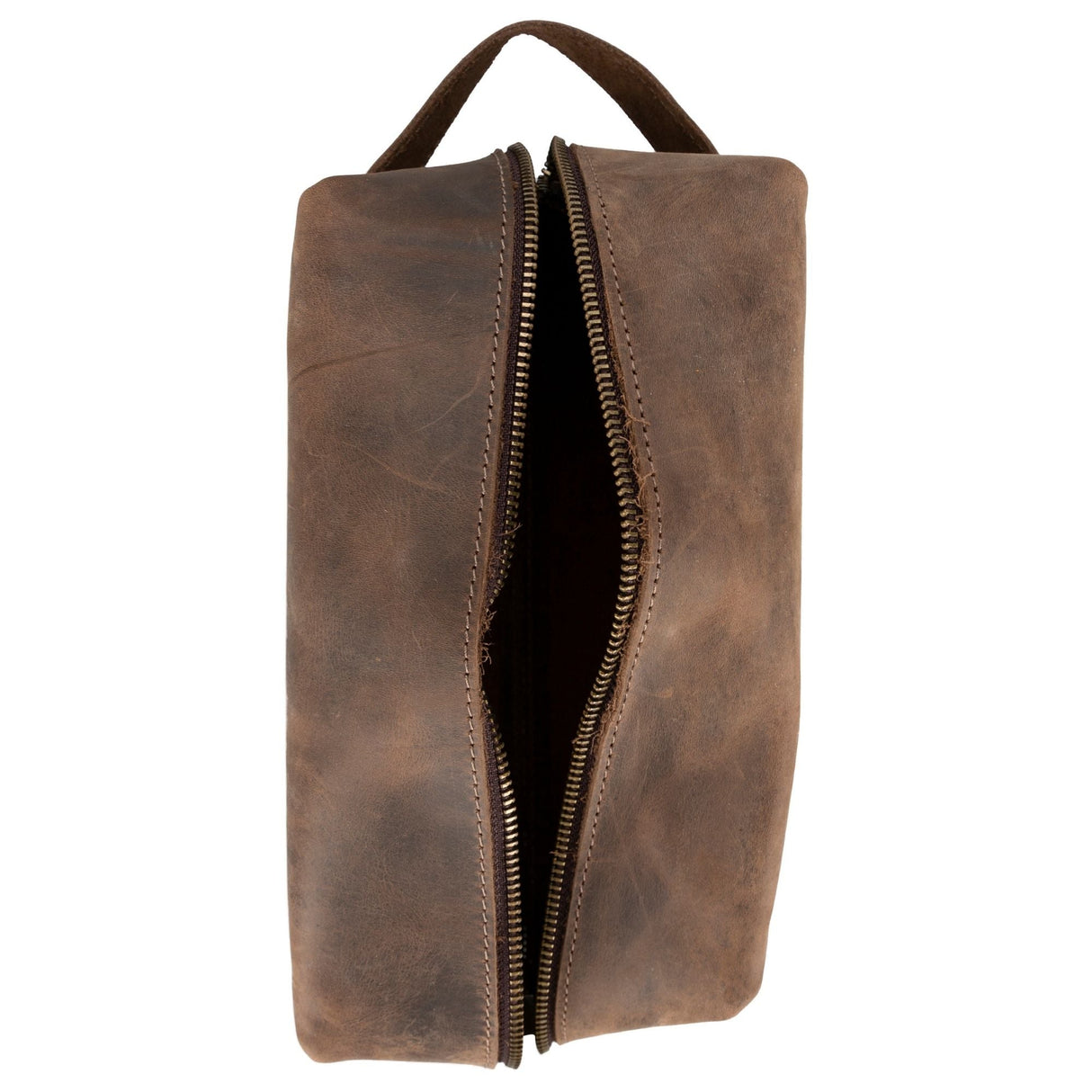 Oswego Men's Leather Dopp Kit & Small Travel Handbag