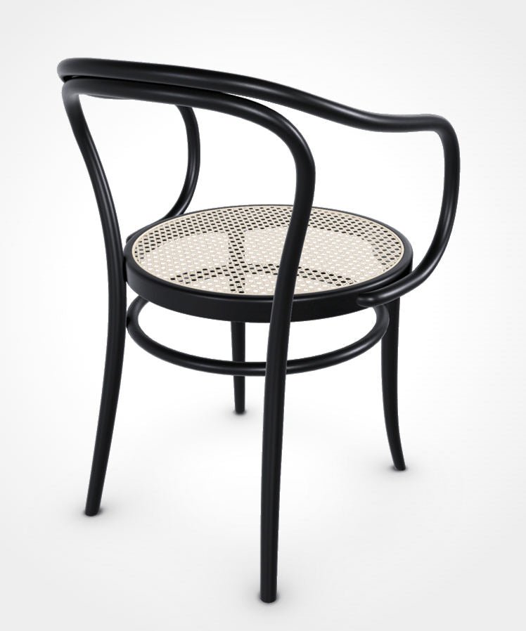 August Thonet No. 30 Bentwood Chair by Ton - Black Stain / Cane Seat