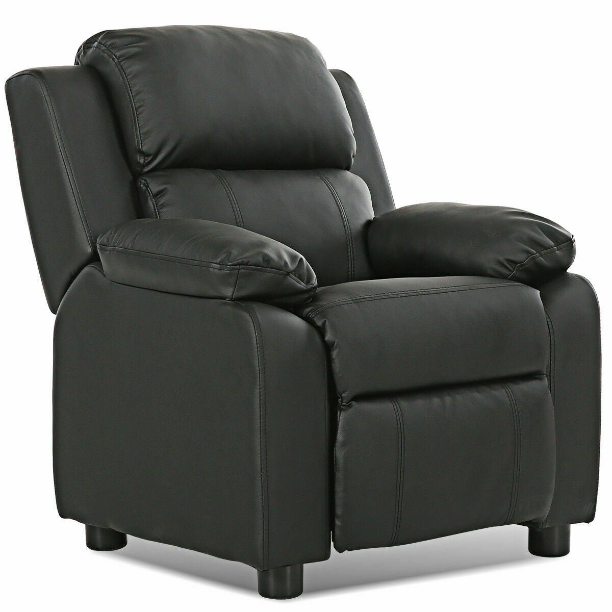 Deluxe Kids Armchair Recliner Headrest Sofa w/ Storage Arms