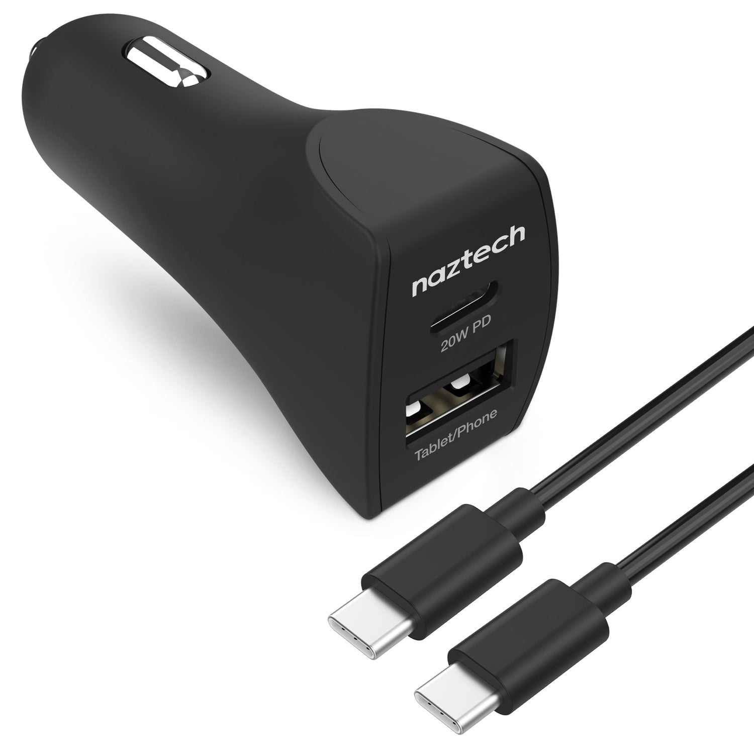 Naztech 20W USB-C PD+12W USB Car Charger