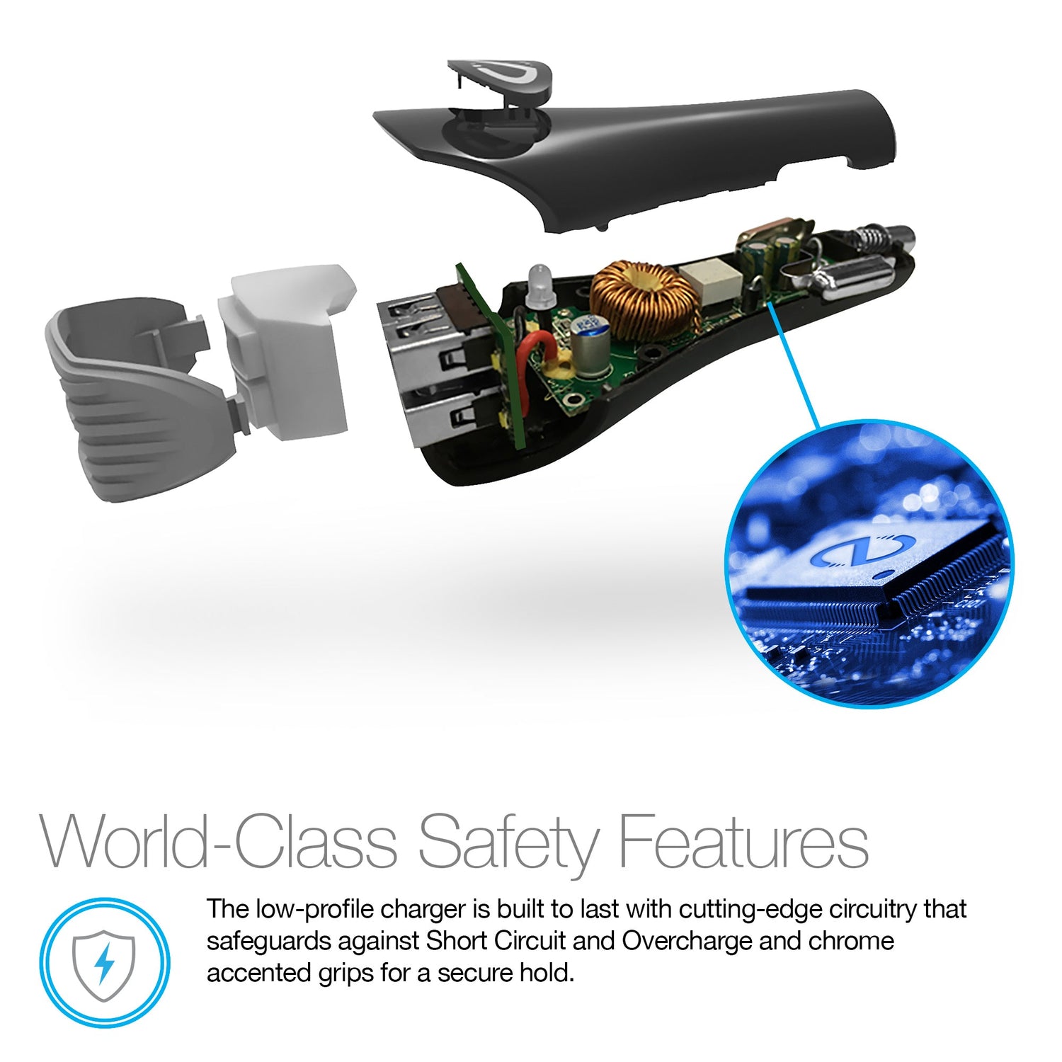 Naztech Turbo 30W USB-C PD + USB-C Car Charger Black (14390-HYP)