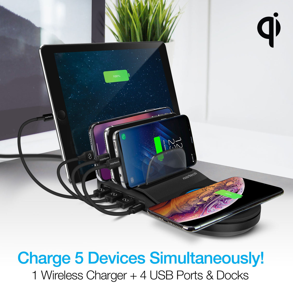 Naztech Wireless Power Hub 5 Black (14573-HYP)