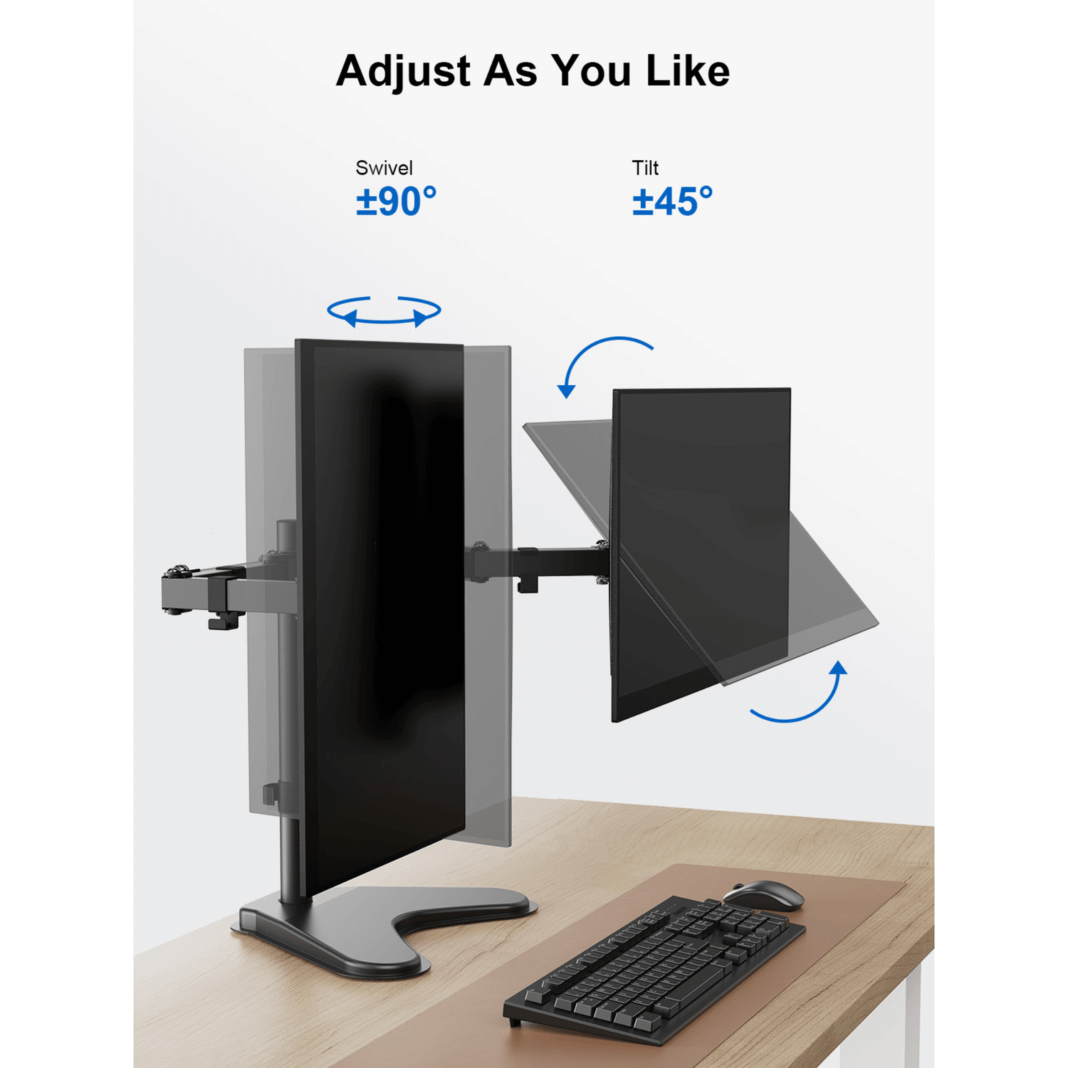 ErgoAV Motion Desk Stand for Dual Monitors 13" to 32"