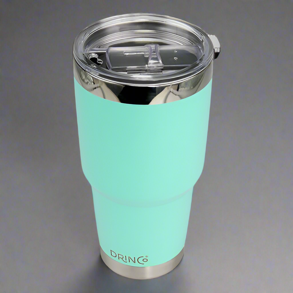 DRINCO® 30oz Insulated Tumbler Spill Proof Lid w/2 Straws (Teal)