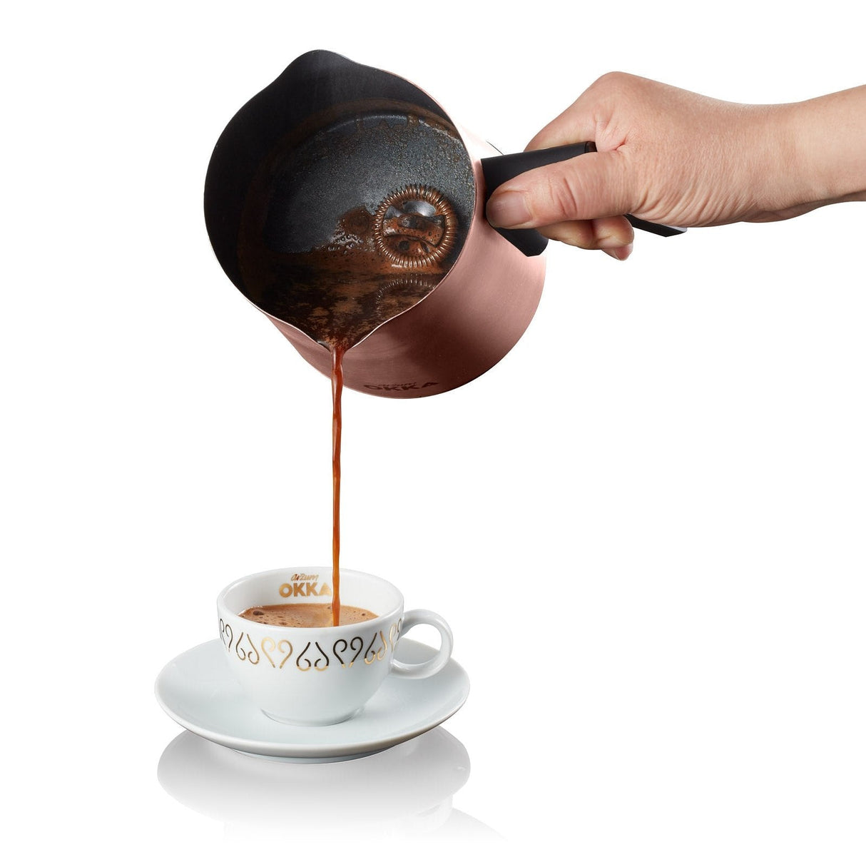 Arzum Okka Rich Automatic Turkish Coffee and Hot Beverage Maker, Velvetiser, 120V, Black/Copper