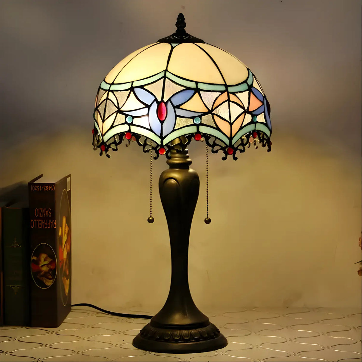 Baroque Style Tiffany Glass Lamp | Tabletop