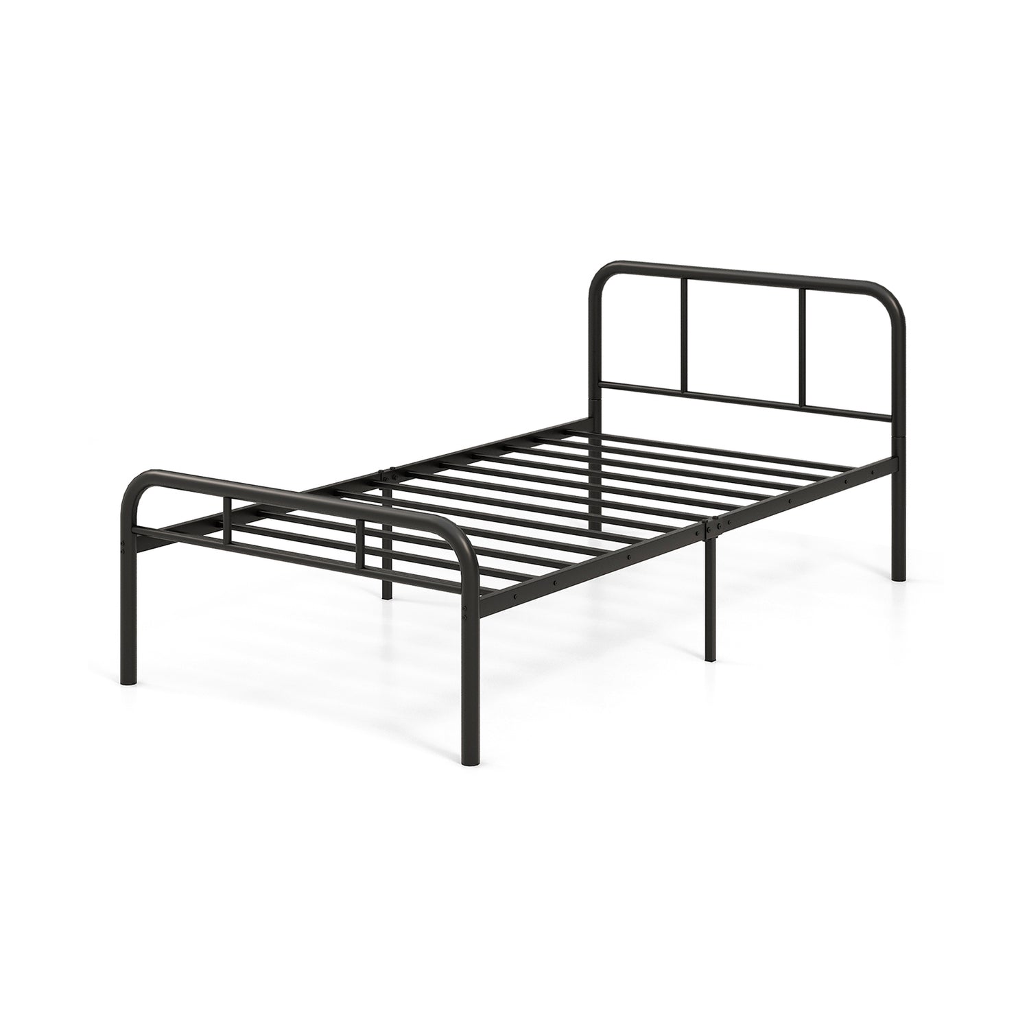 Modern Metal Platform Bed with Headboard and Footboard