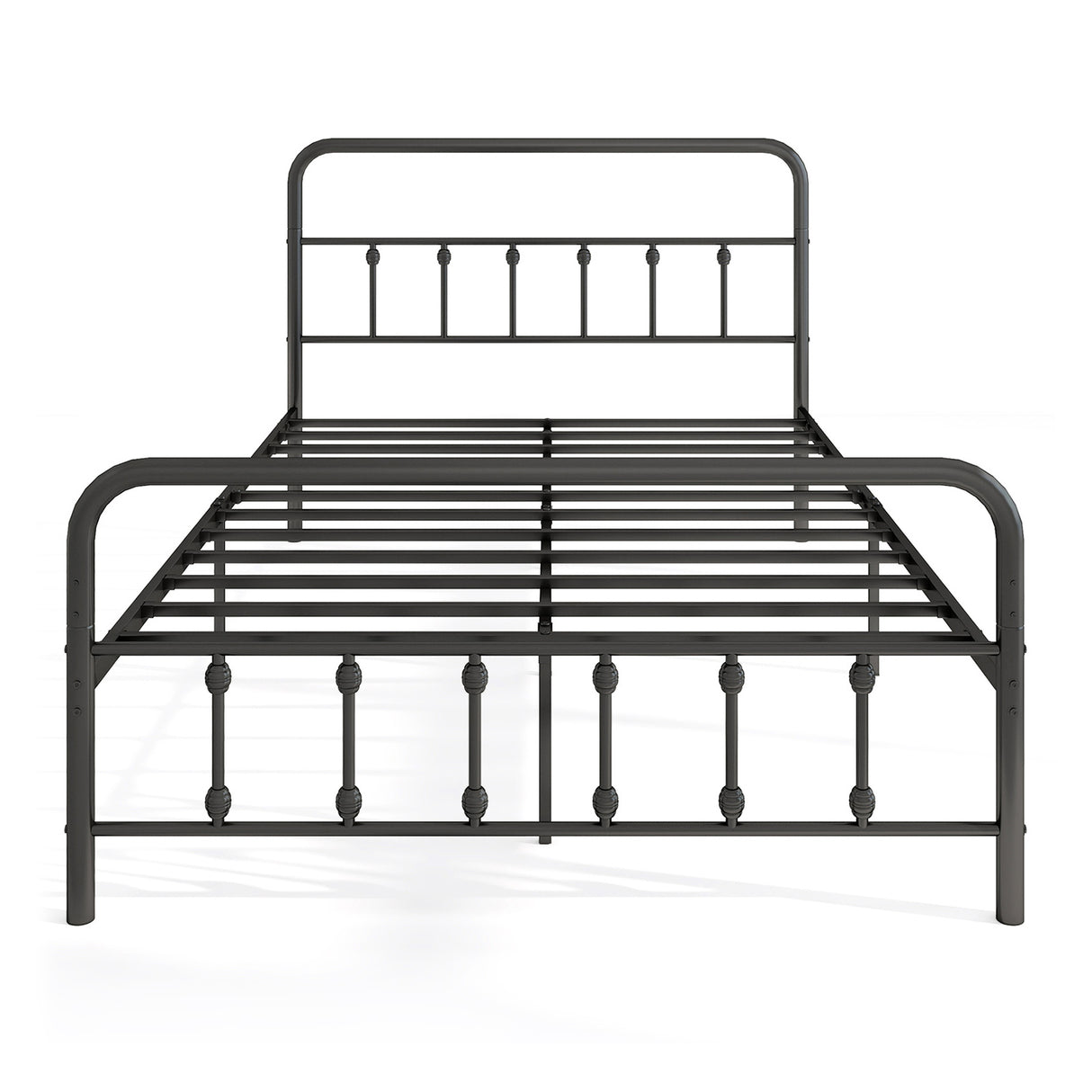 Bed Frame with Headboard and Under Bed Storage Black