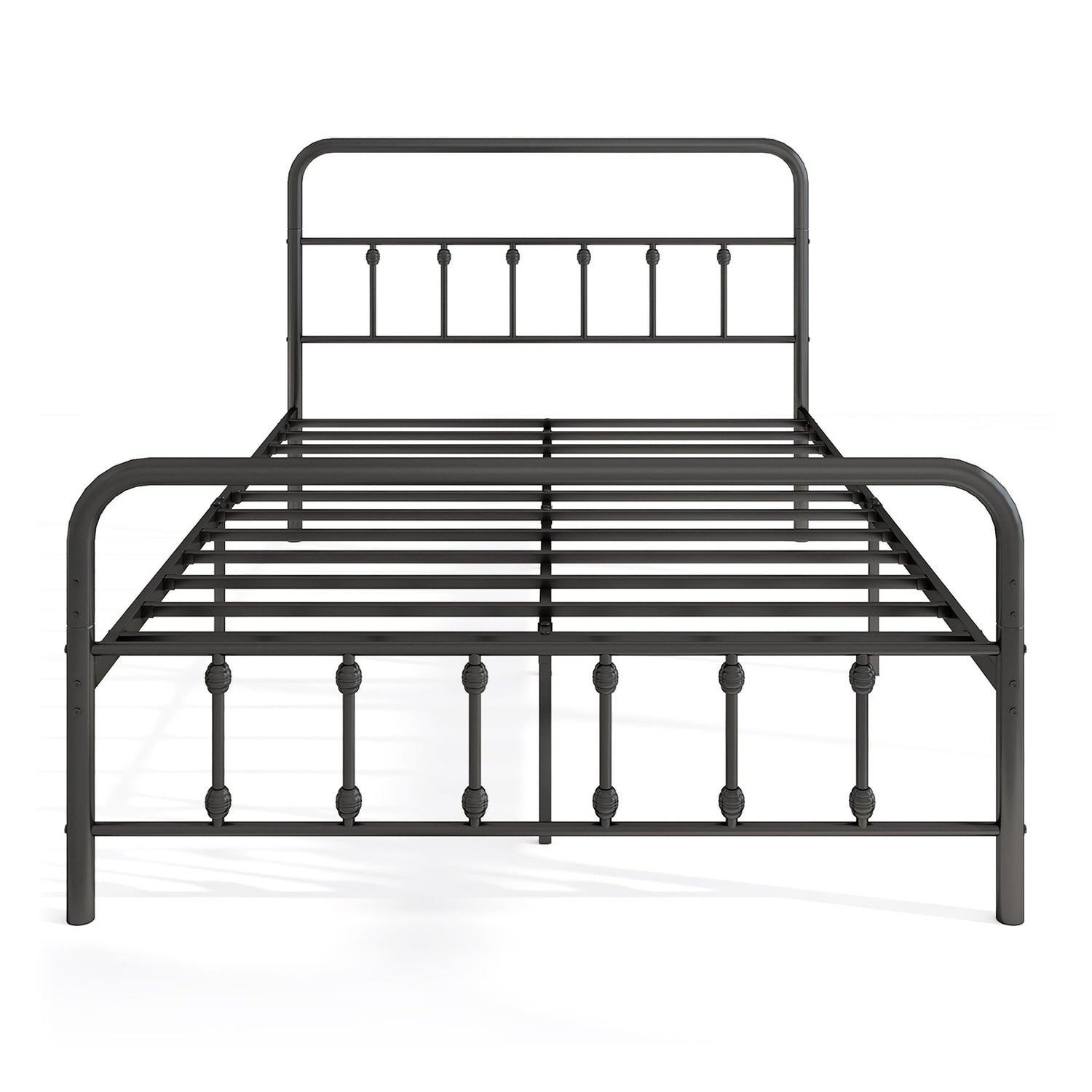 Bed Frame with Headboard and Under Bed Storage Black