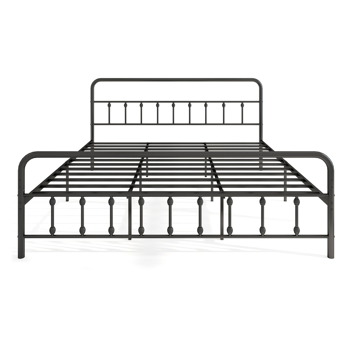 Bed Frame with Headboard and Under Bed Storage Black