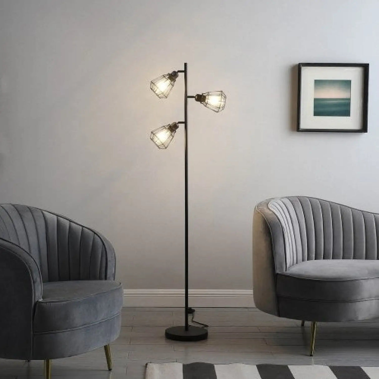 Black & Adjustable Metal Floor Lamp for Rustic and Modern Spaces