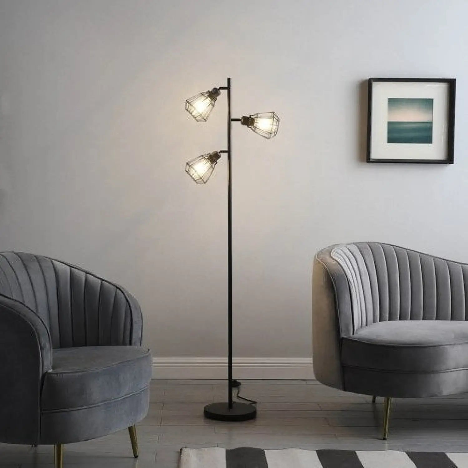 Black & Adjustable Metal Floor Lamp for Rustic and Modern Spaces