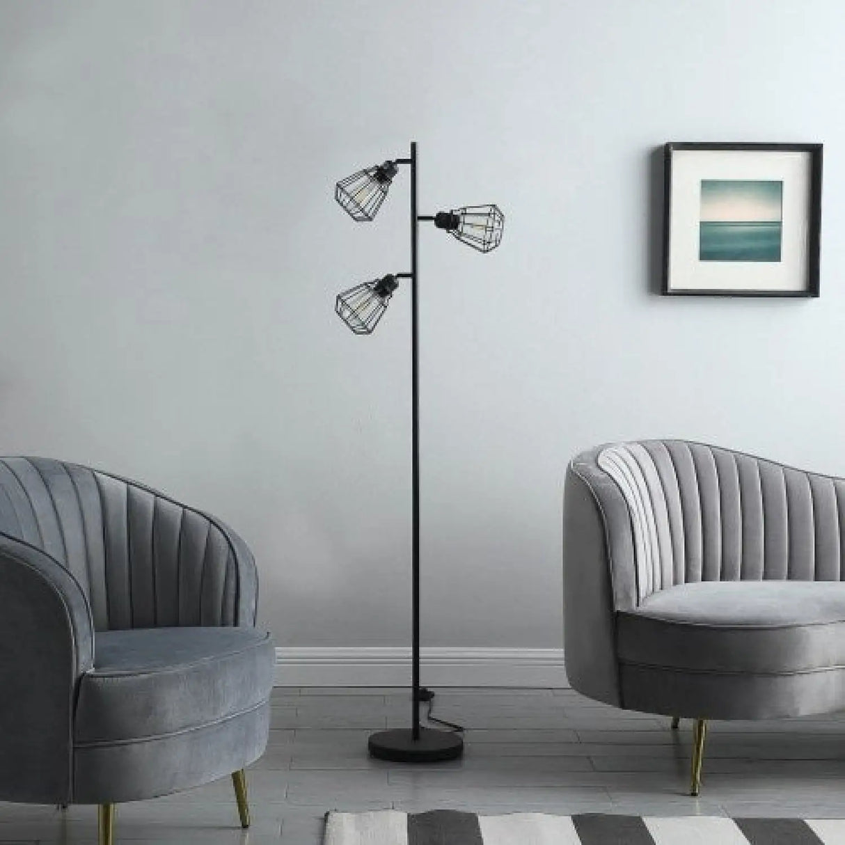 Black & Adjustable Metal Floor Lamp for Rustic and Modern Spaces
