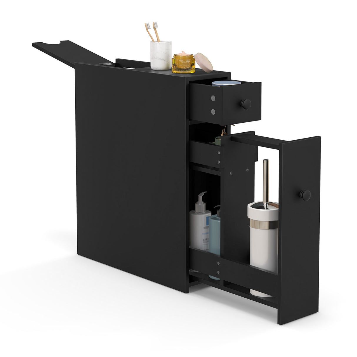 White Bathroom Cabinet Space Saver Storage Organizer
