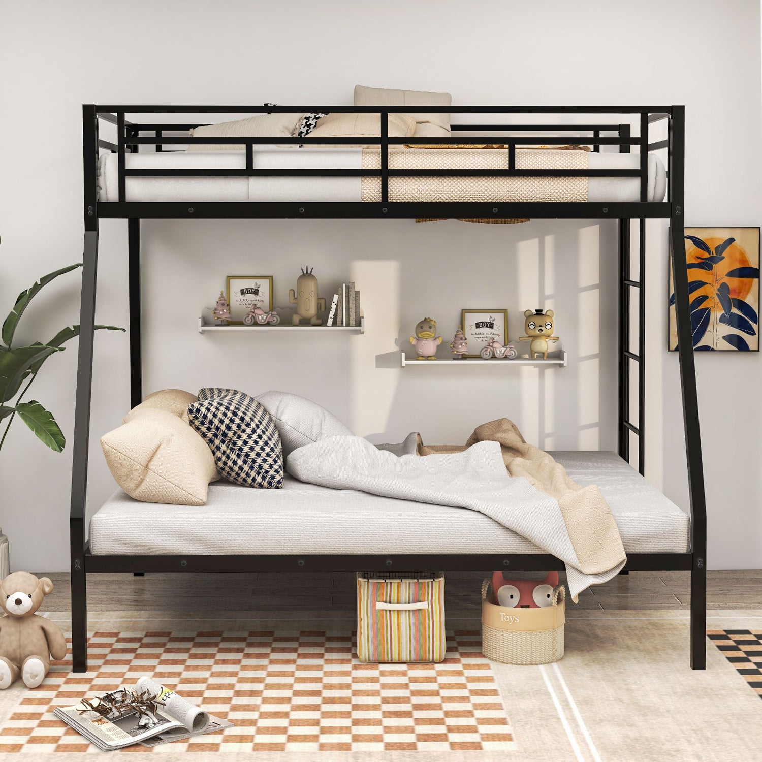 Space-saving Metal Slatted Bed Frame for Teens and Adults Noise-free No Box Spring Needed