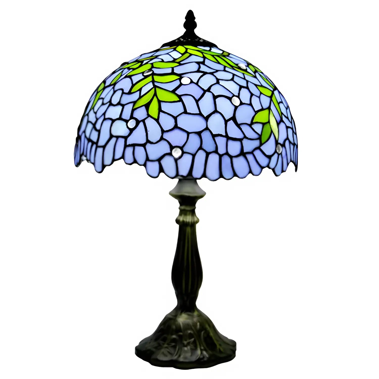 Blue Wisteria Glass Tiffany Lamp Genuine