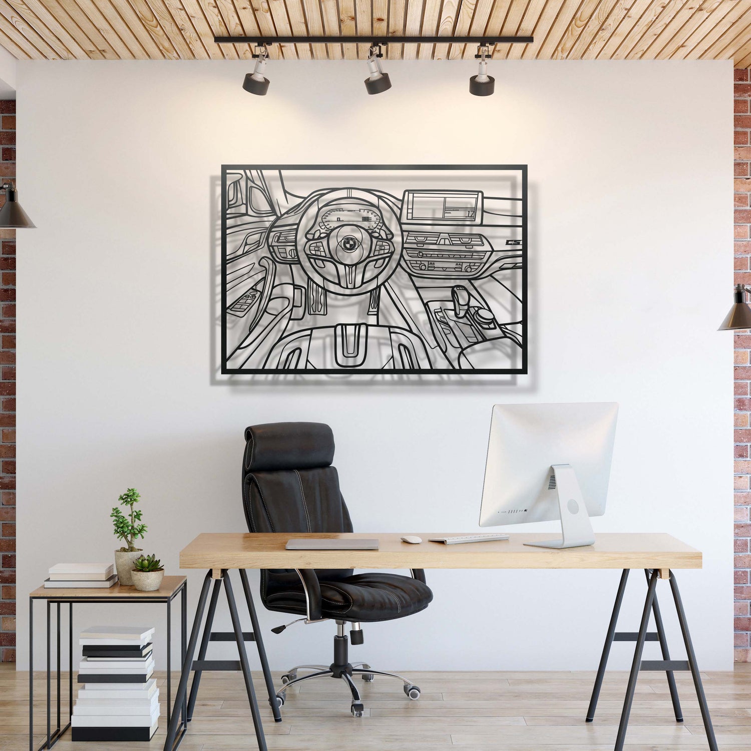 M5 CS Driver's Cockpit Metal Frame Wall Art - MT1465