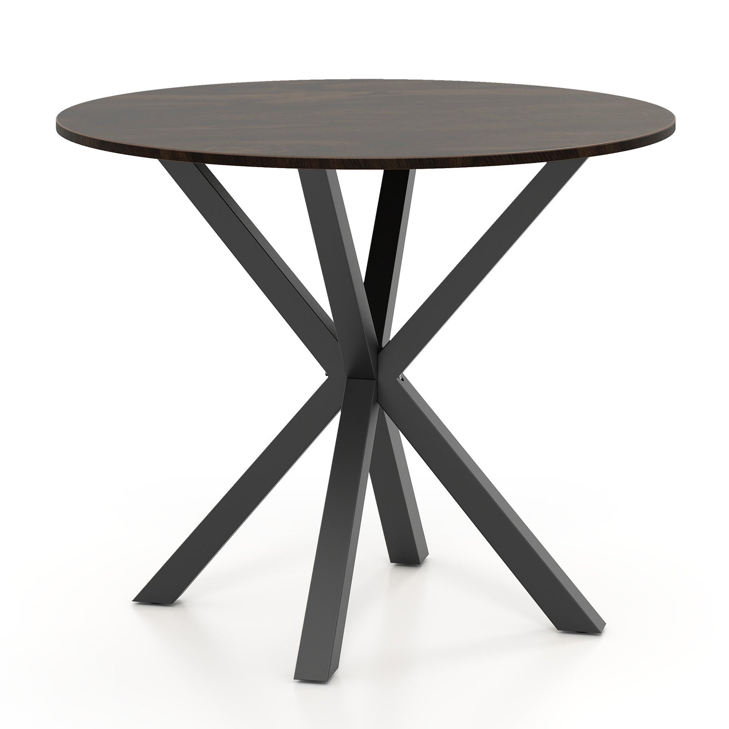 36 Inch Wood Dining Table with Intersecting Pedestal Base for 2-4 People
