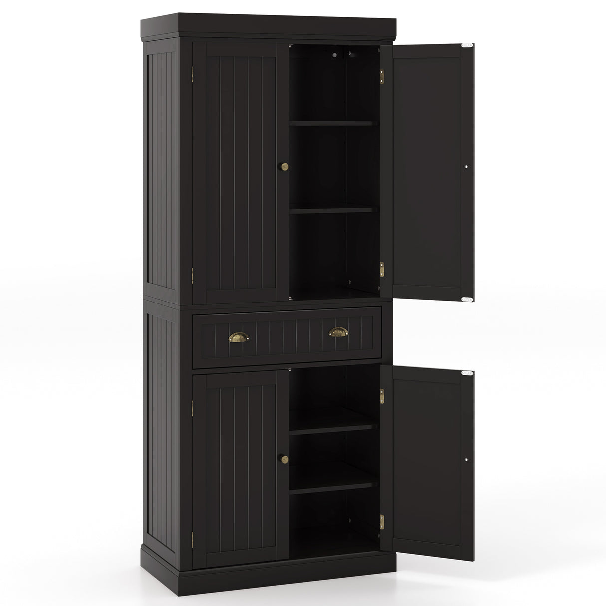 Cupboard Freestanding Kitchen Cabinet w/ Adjustable Shelves