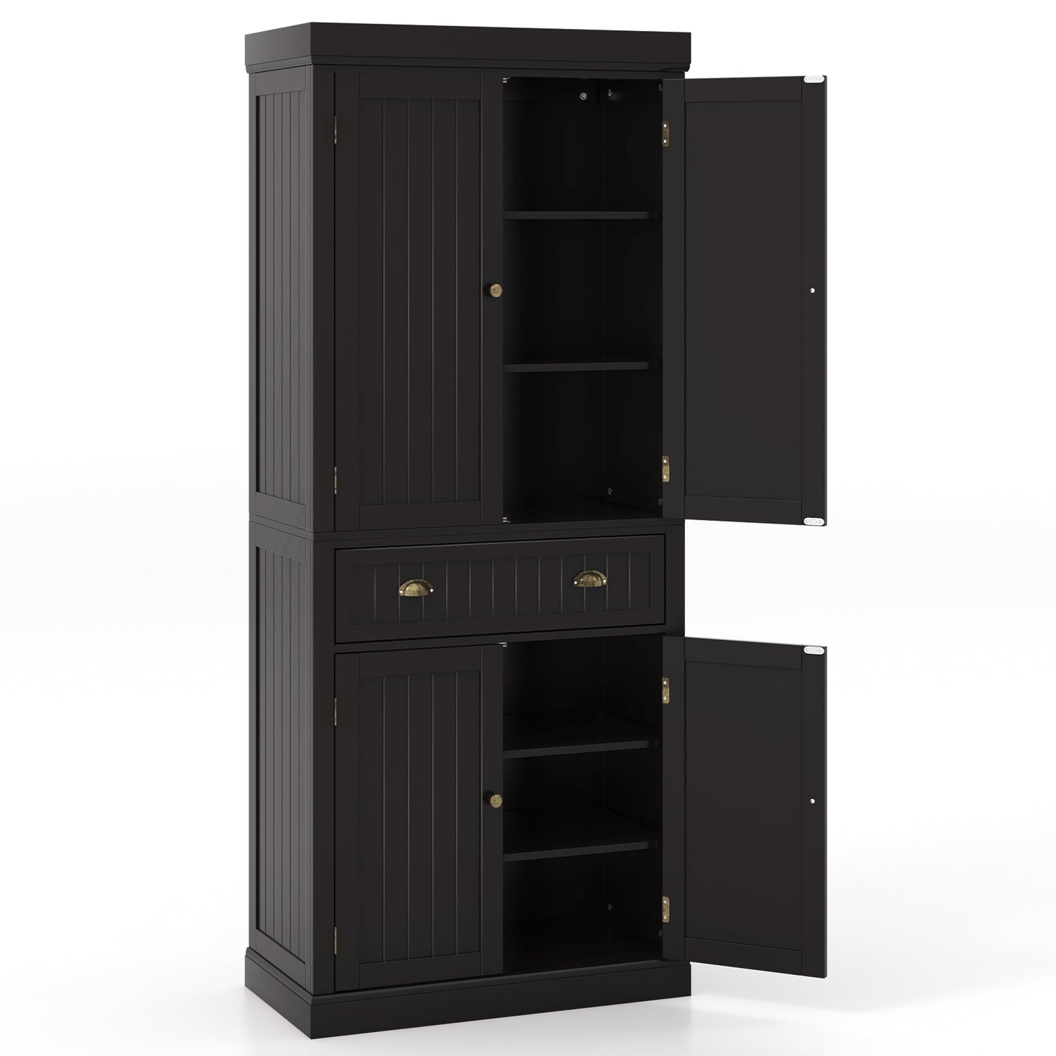 Cupboard Freestanding Kitchen Cabinet w/ Adjustable Shelves