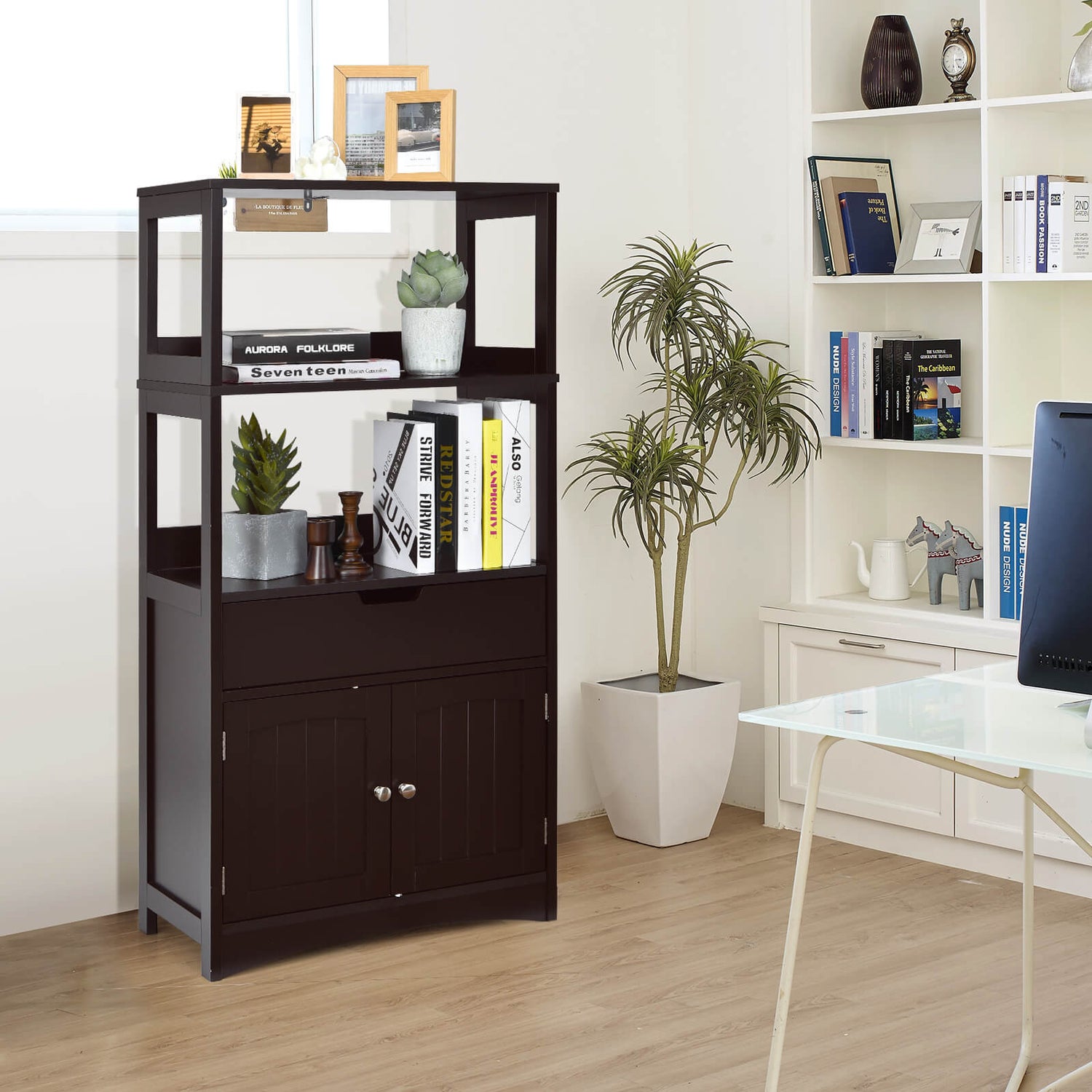 Bathroom Storage Cabinet with Drawer and Shelf Floor Cabinet