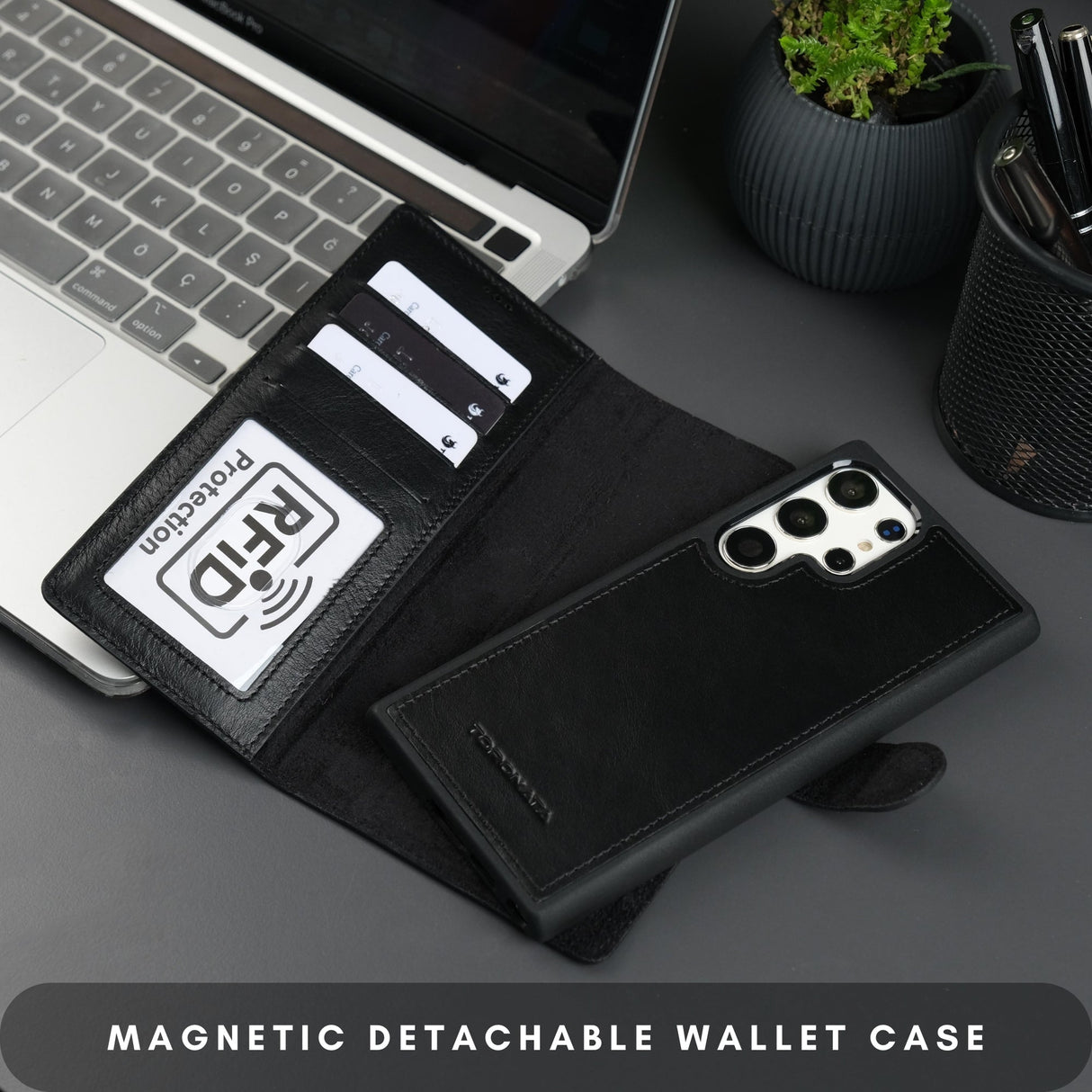 Buffalo Leather Samsung Galaxy S24 Ultra Wallet with Detachable Case