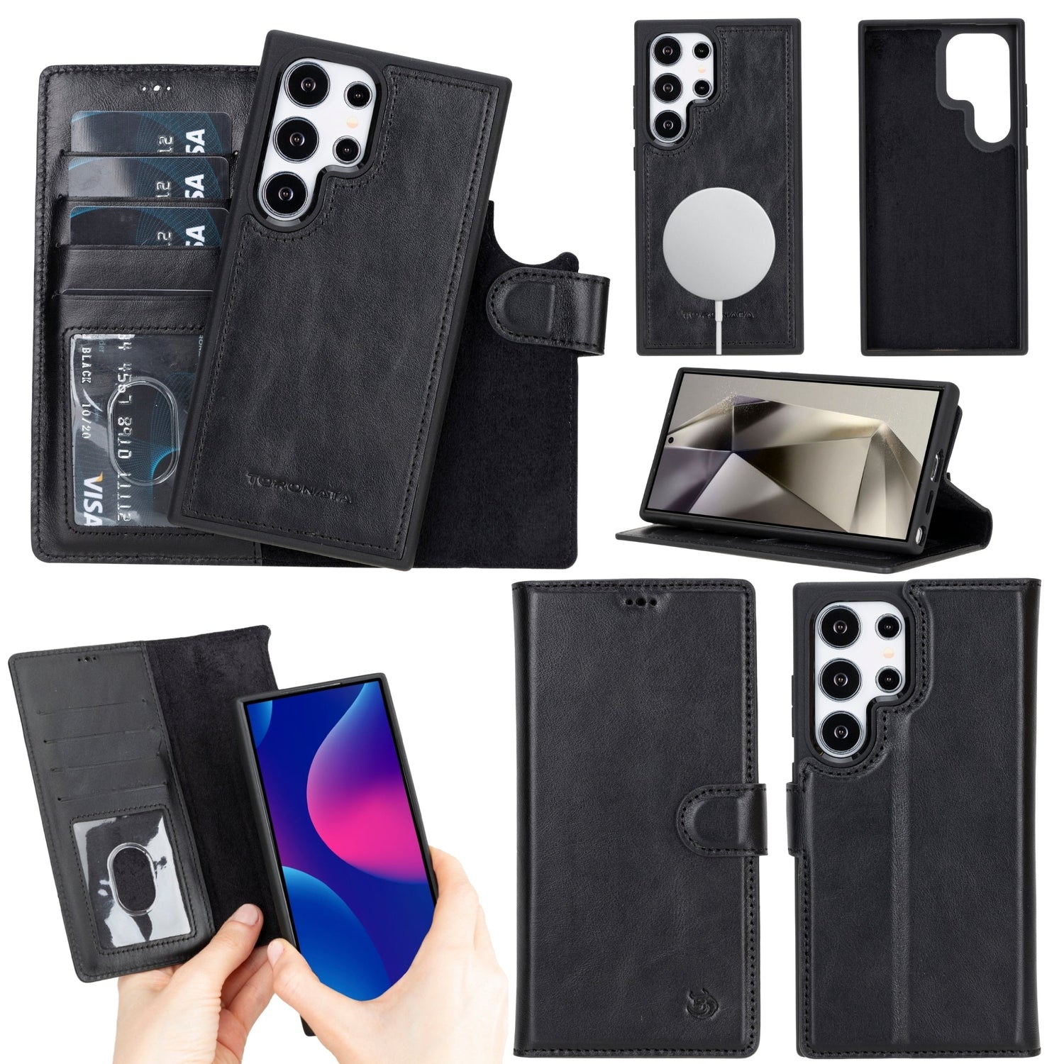 Buffalo Leather Samsung Galaxy S24 Ultra Wallet with Detachable Case