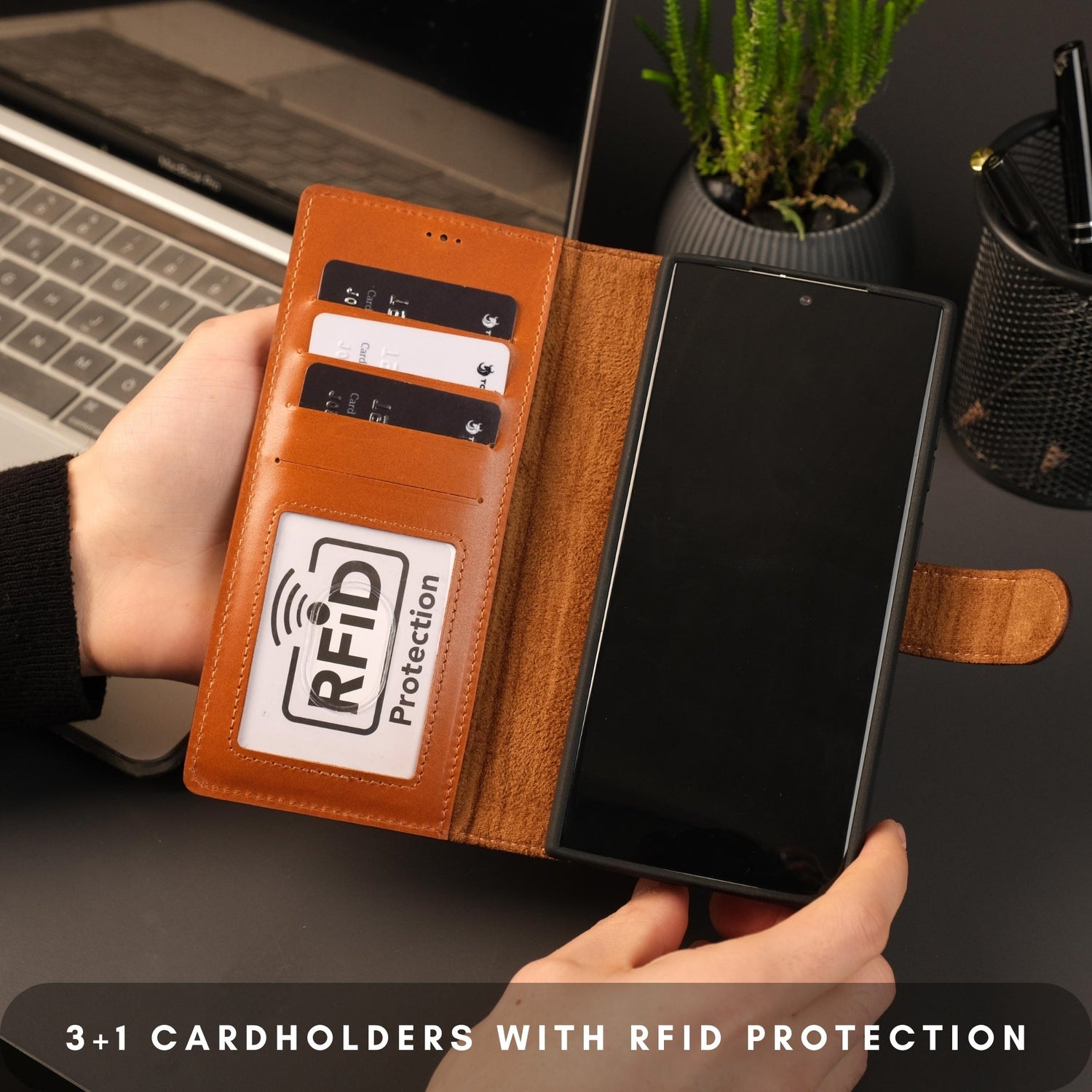 Buffalo Leather Samsung Galaxy S24 Ultra Wallet with Detachable Case