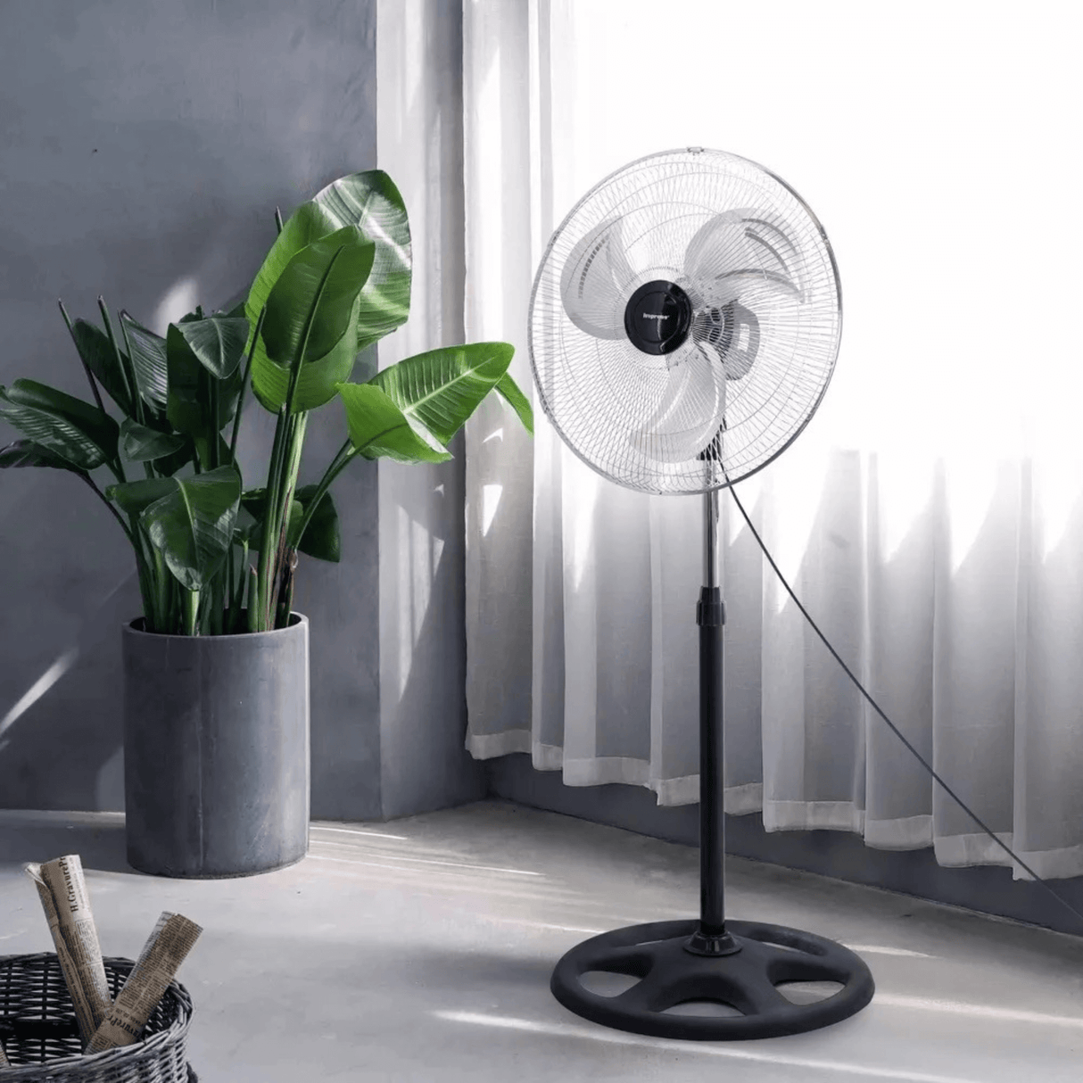 Impress 18-Inch 2-in-1 Chrome Hi-Speed Industrial Oscillating Fan