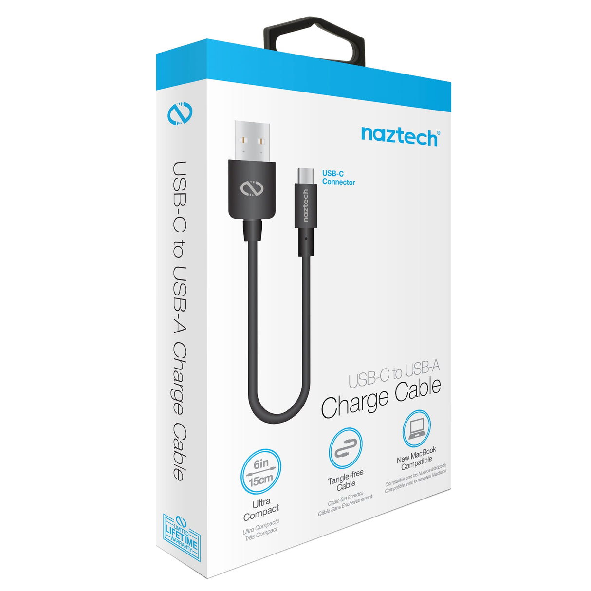 Naztech USB-A to USB-C 2.0 Charge & Sync Cable 6in (13851-HYP)