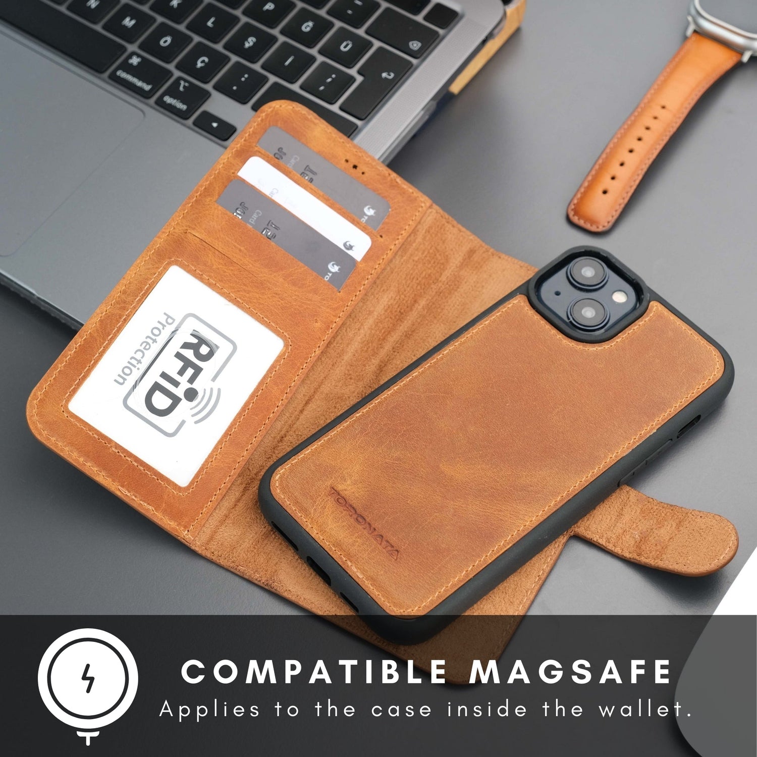 Casper iPhone 16 Wallet Case Leather MagSafe