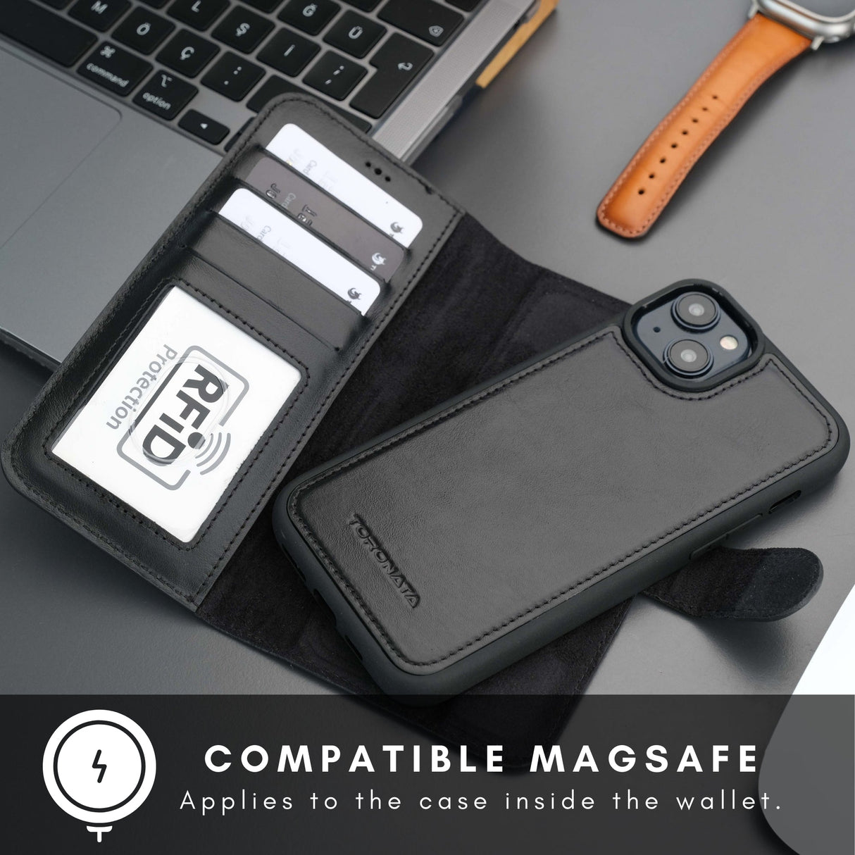 Casper iPhone 16 Wallet Case Leather MagSafe