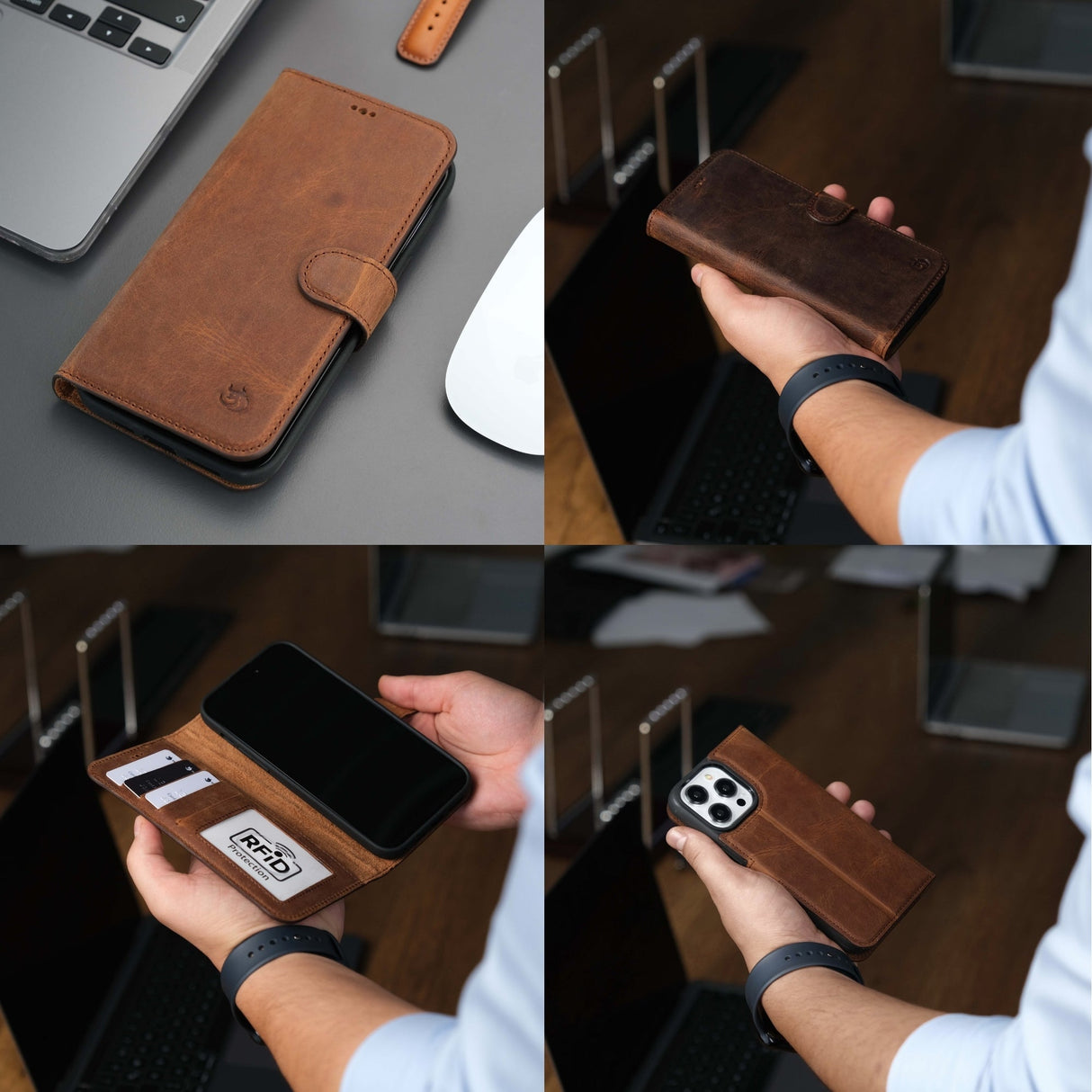 Casper Leather iPhone 15 Pro Max Wallet Case | Detachable MagSafe Compatible RFID Protection