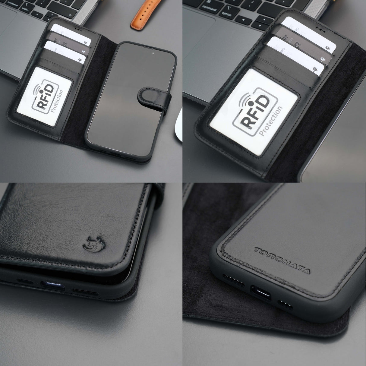 Casper Leather iPhone 15 Pro Max Wallet Case | Detachable MagSafe Compatible RFID Protection