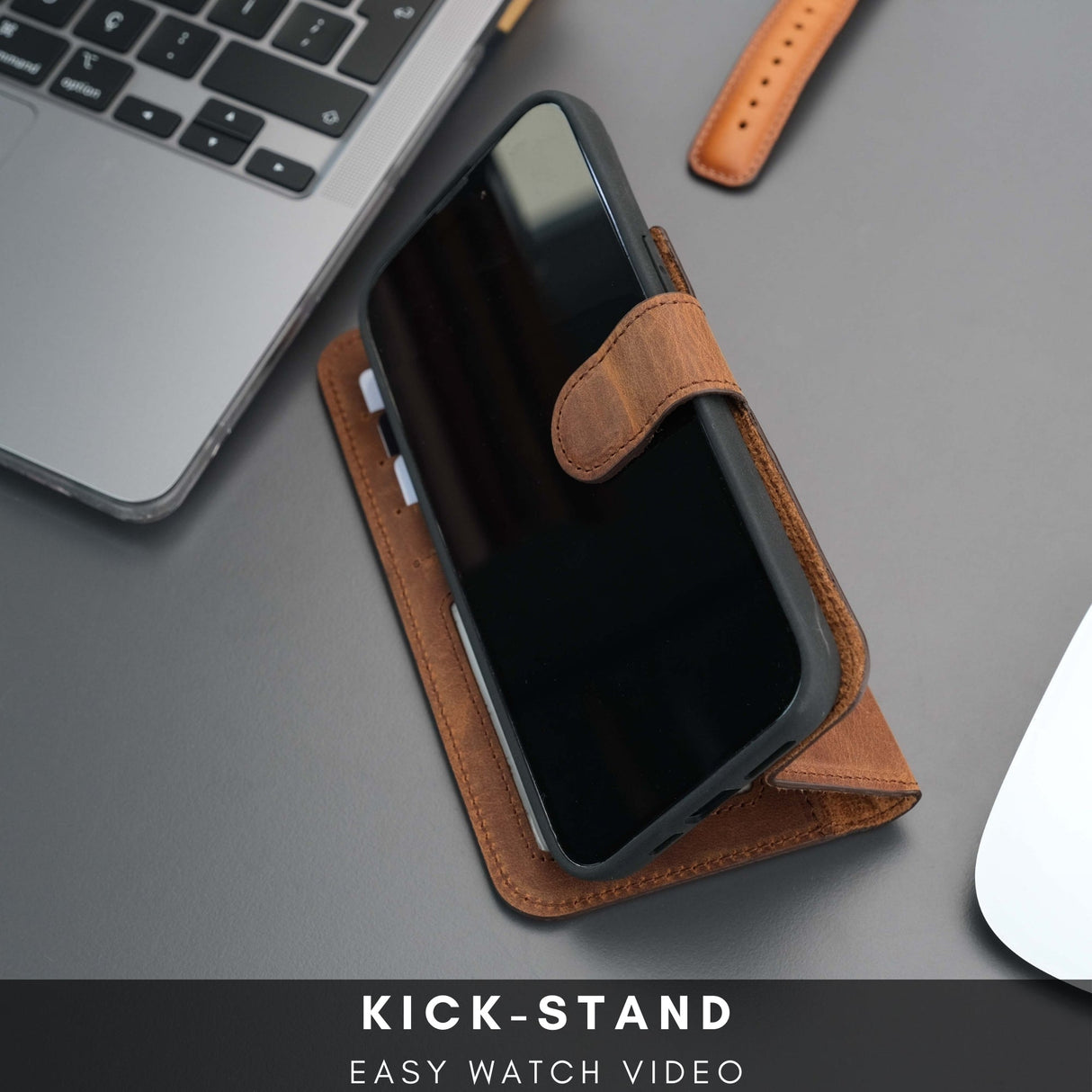 Casper Leather iPhone 15 Wallet Case | Detachable MagSafe Compatible RFID Protection