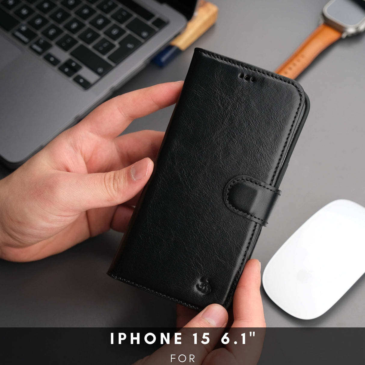 Casper Leather iPhone 15 Wallet Case | Detachable MagSafe Compatible RFID Protection