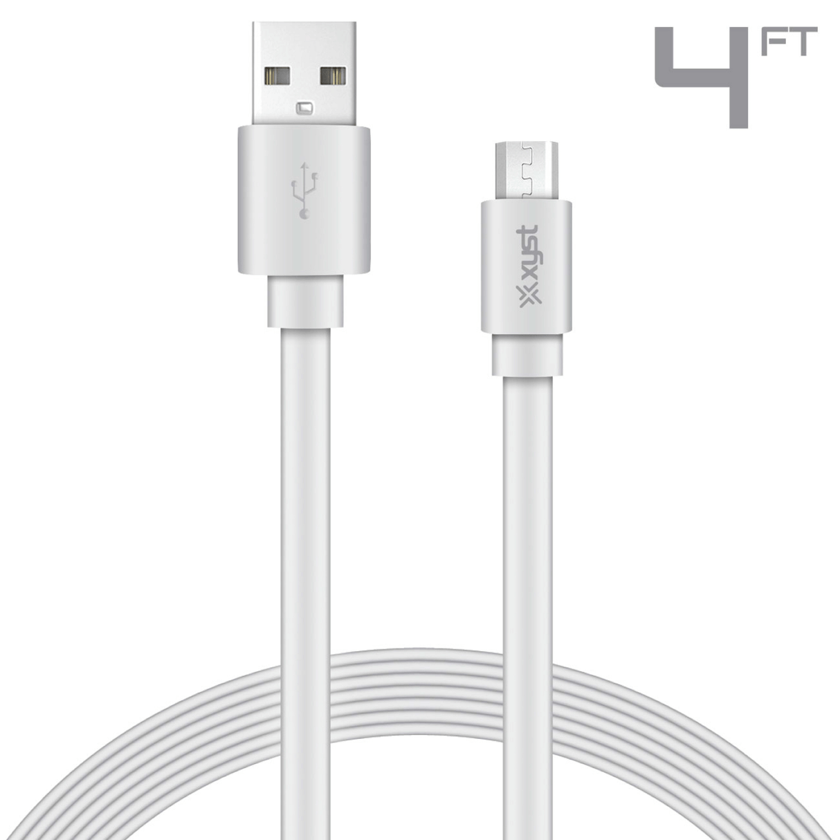 Xyst Charge and Sync USB to Micro USB Flat Cable 4Ft